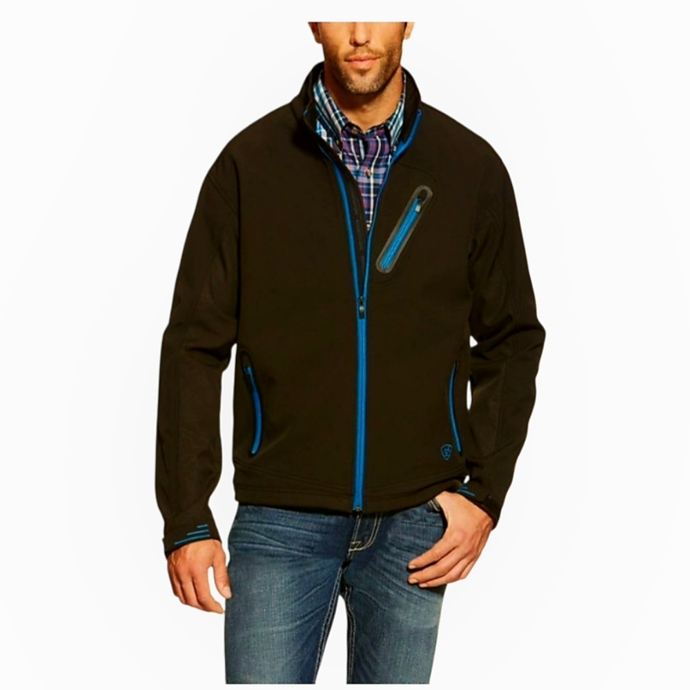 Ariat Black Windbreaker Jacket with Blue Trim
